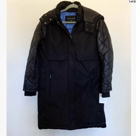 Bernardo Women’s Black Microbreathable Raincoat with Removable Hood Size Medium - Picture 1 of 12